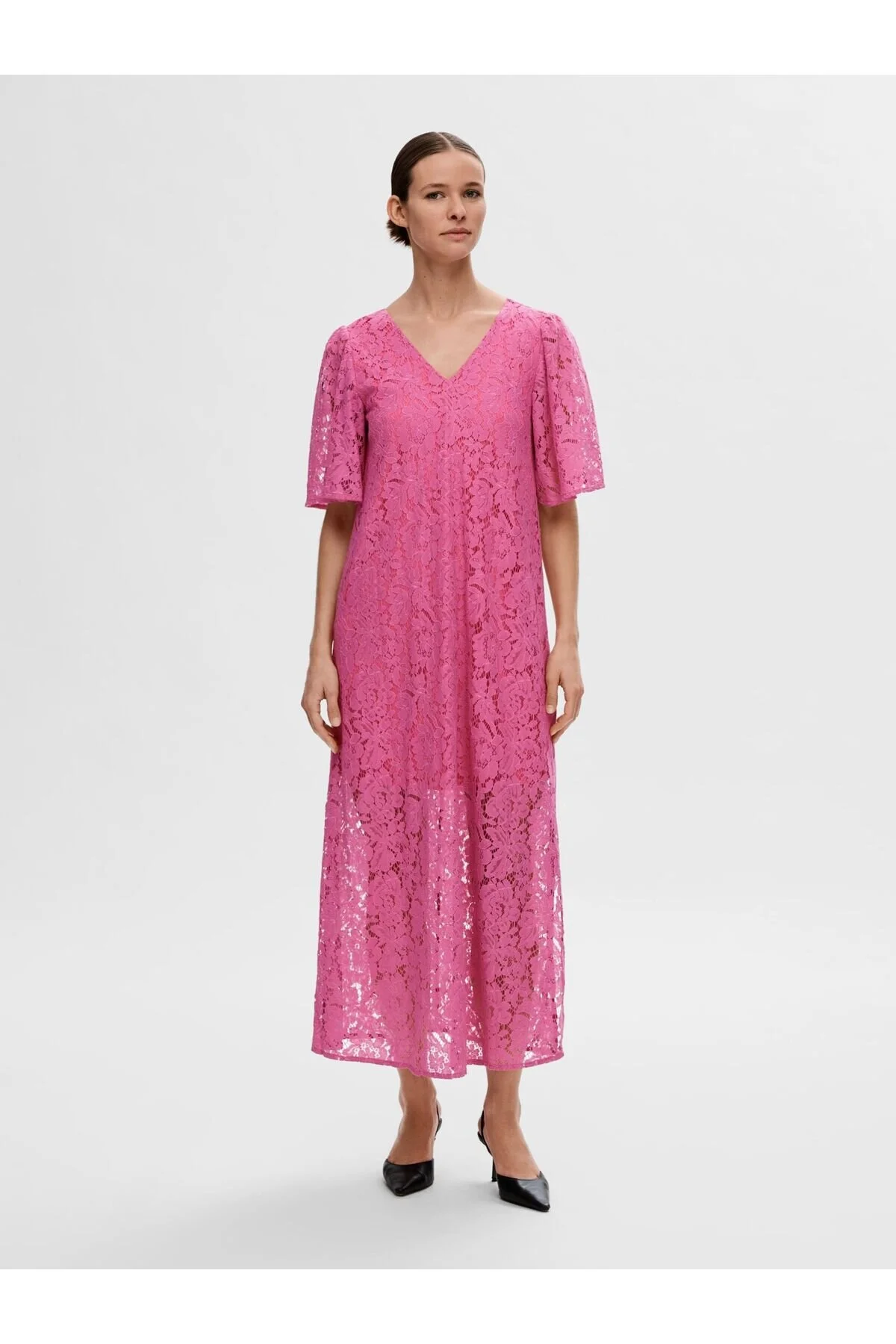 Bild von Selected Femme Midikleid Geblümtes Spitzen für Damen - XL
