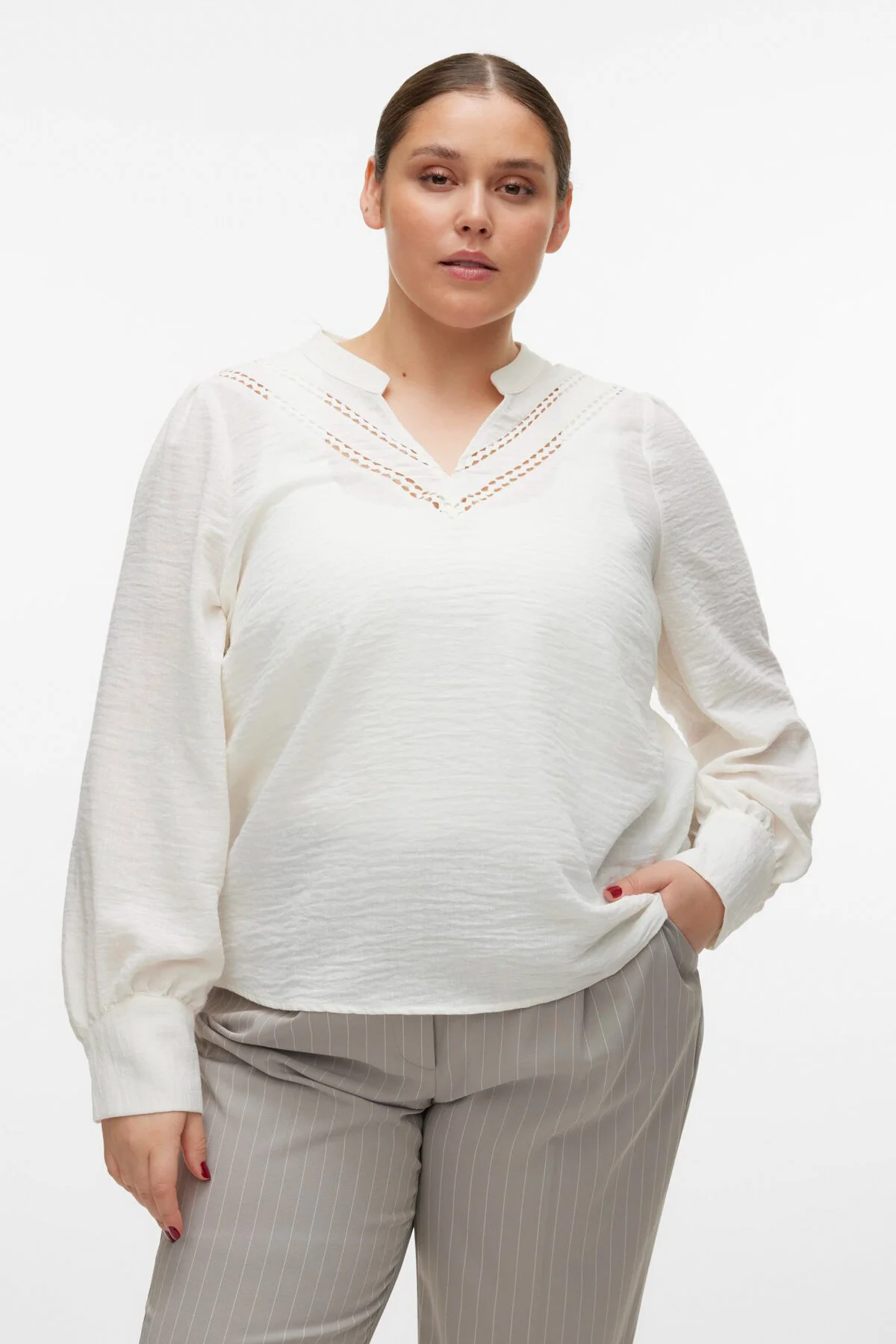 Bild von Veromoda Curve Vmcchris Ls-top Mit V-ausschnitt Wvn Cur für Damen - 44
