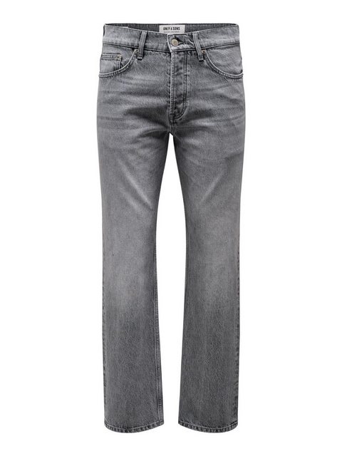 Bild von O&S Regular Fit Jeans Straight Leg Denim Pants Stoned Washed Hose ONSEDGE