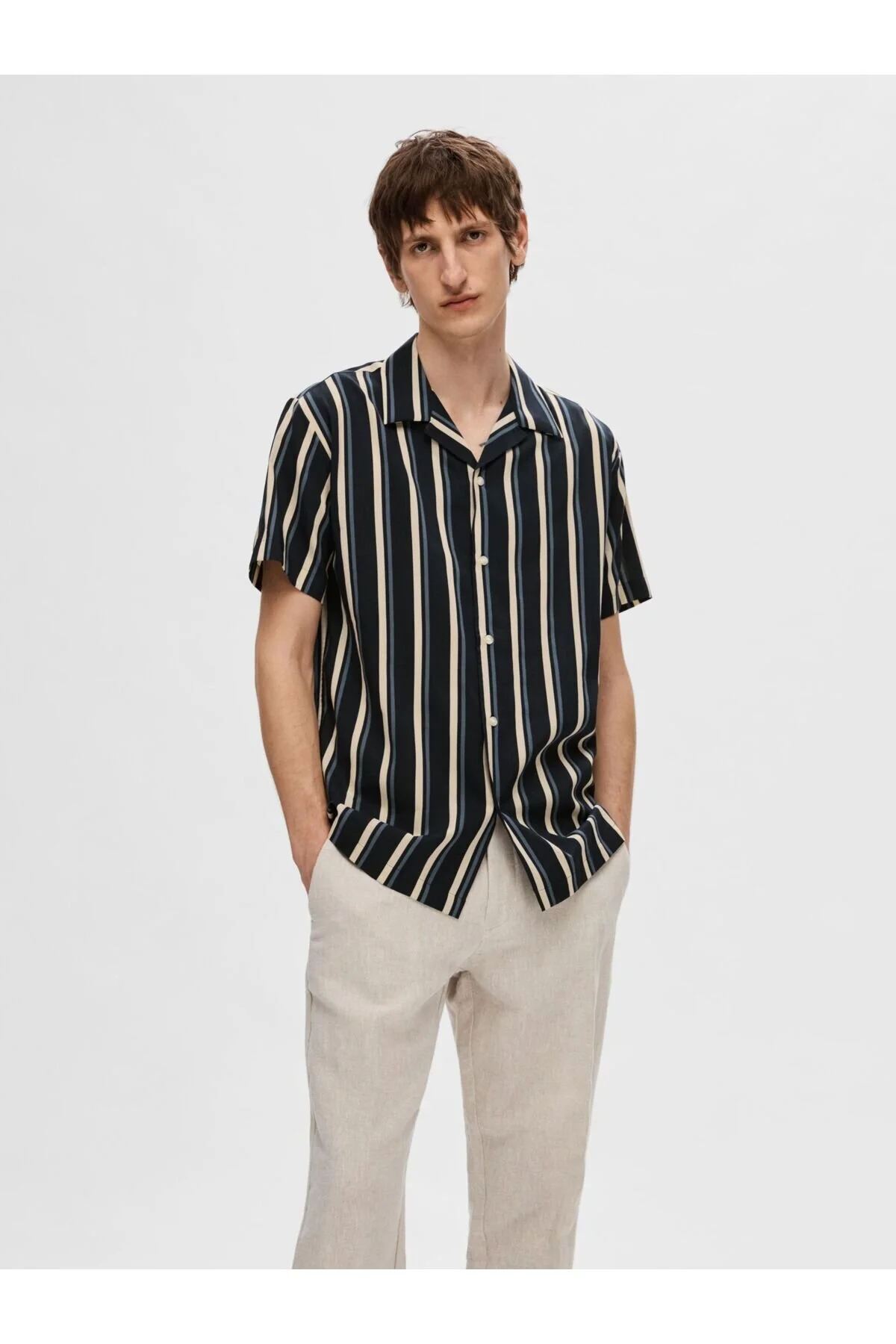 Bild von Selected Homme Hemd Cuban Collar für Herren - M