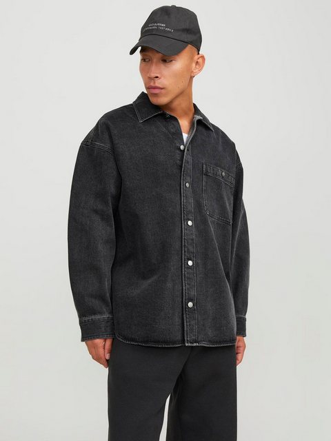 Bild von JACK&JONES Herren JORSANTORINI Overshirt LS Langarmhemd, Black Denim, XXL
