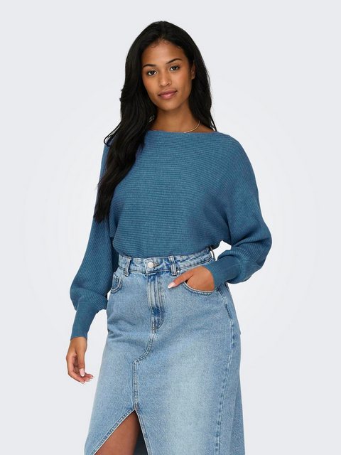 Bild von ONLY Damen Onladaline L/S Short Pullo KNT Noos Strickpullover Mit U-Boot-Ausschnitt 15226298,Coronet Blue W. Melange,S