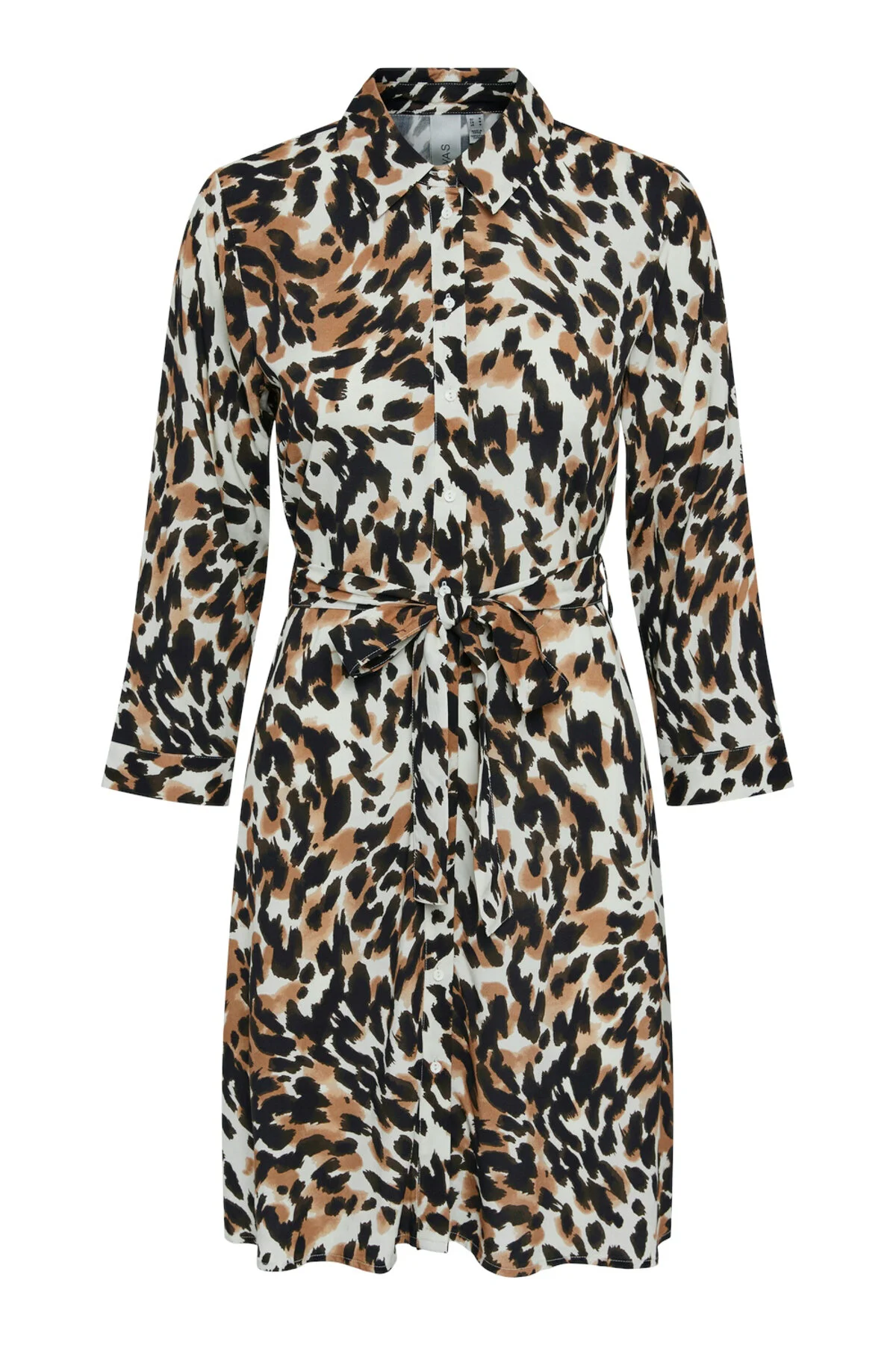 Bild von YAS Damen Yassavanna 3/4 Short Shirt Dress S. Noos Kleid, Black/AOP:Leo Print, L EU