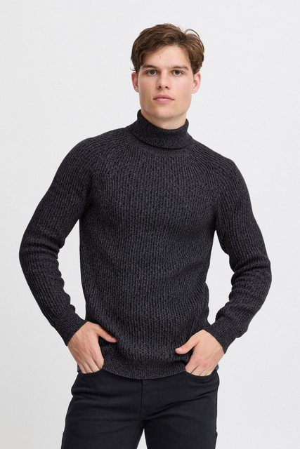Bild von Blend BHPullover Herren Rollkragenpullover Strickpullover Grobstrick Pullover mit Rollkragen Rippbündchen 100% Baumwolle Regular fit, Größe:XXL, Farbe:Black (194007)