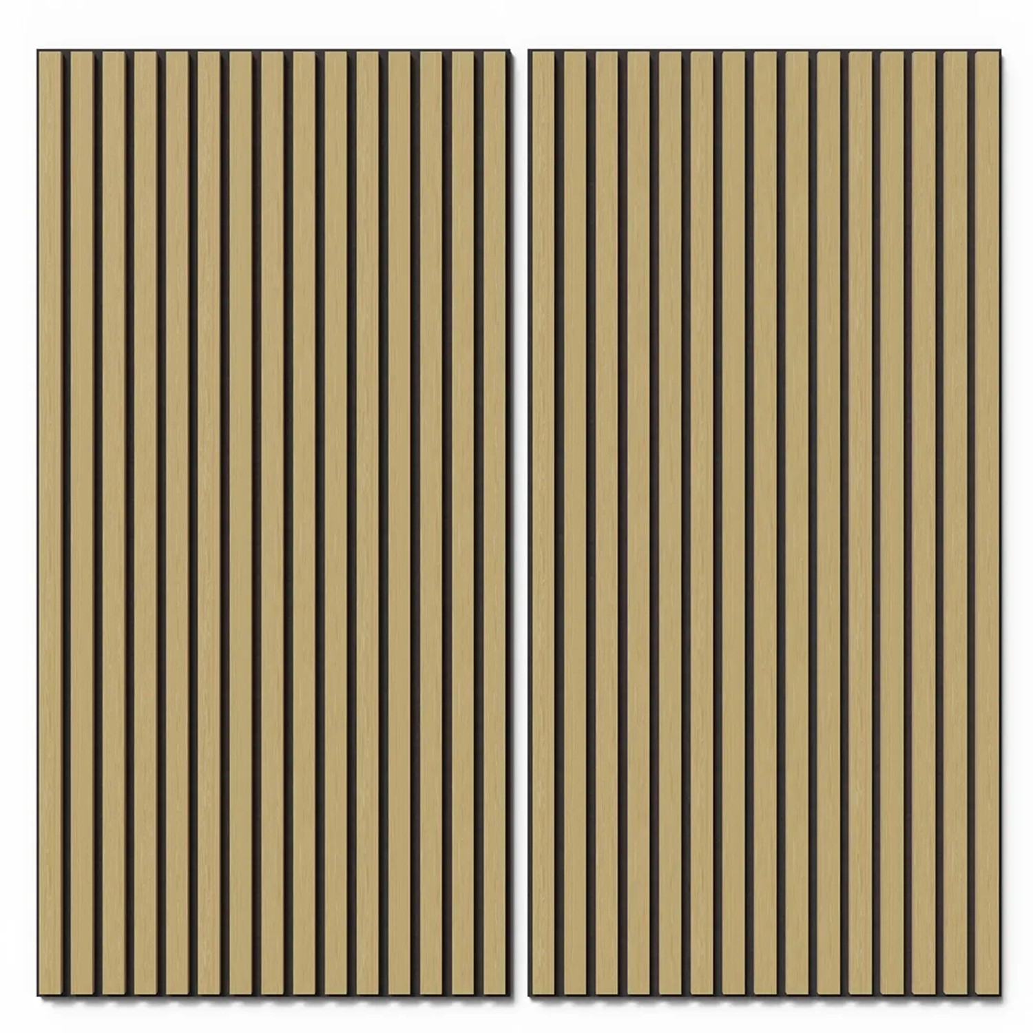 Bild von Akustikpaneel Wandverkleidung Eiche MDF Natur Akustikfilz Schwarz 119,8 cm