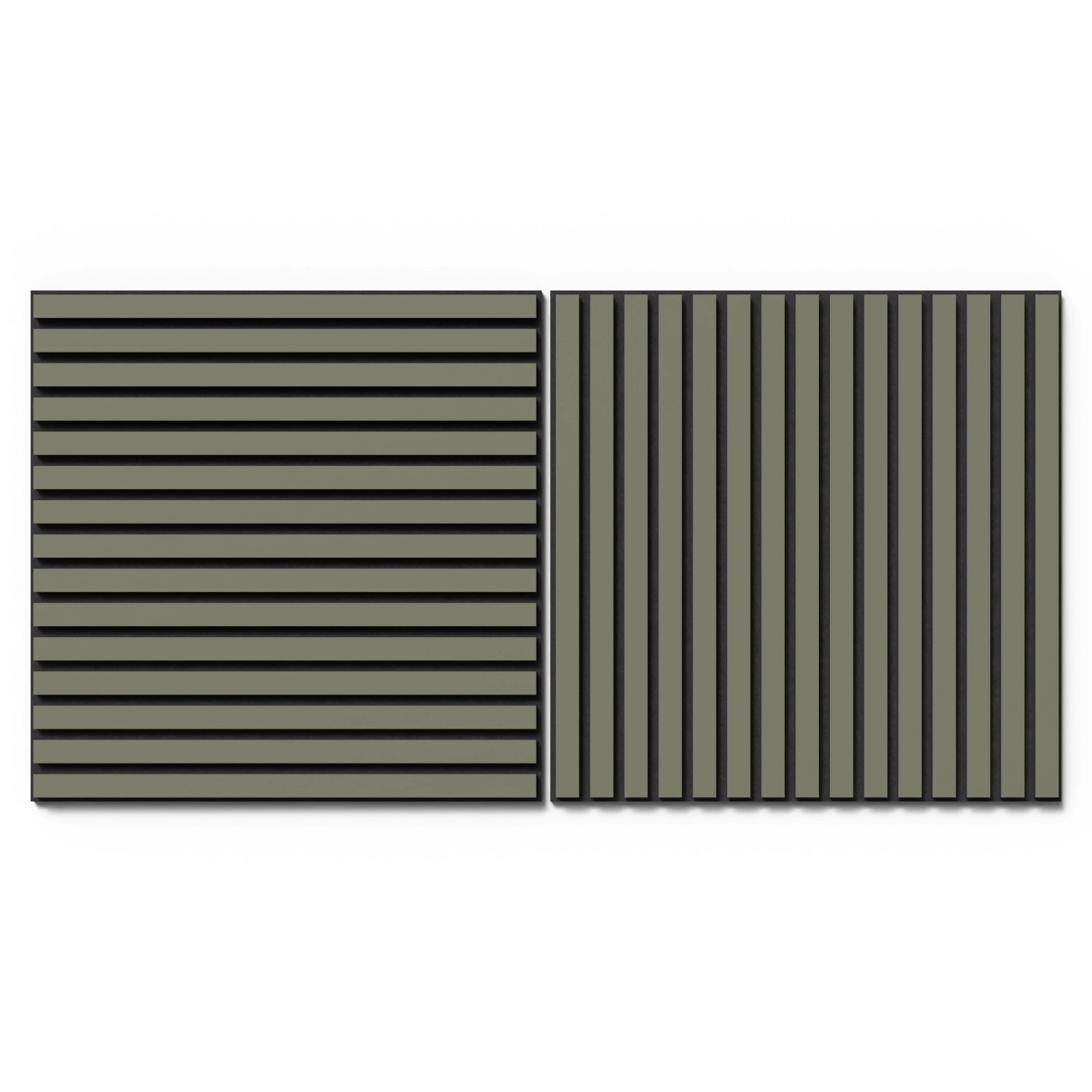 Bild von Akustikpaneel Lino Olive MDF Schwarz Filz Schwarz 60 cm x 60 cm 2 Stück