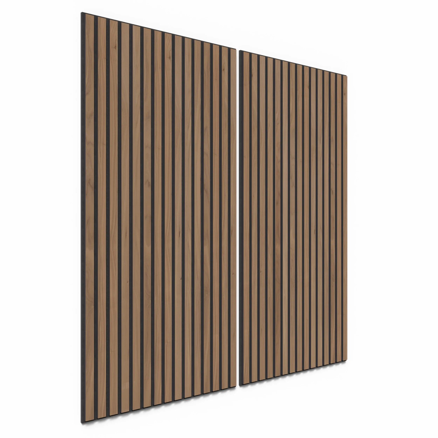Bild von Akustikpaneel Walnuss MDF Schwarz Filz Schwarz 60 cm x 120 cm 2 Stück FSC®