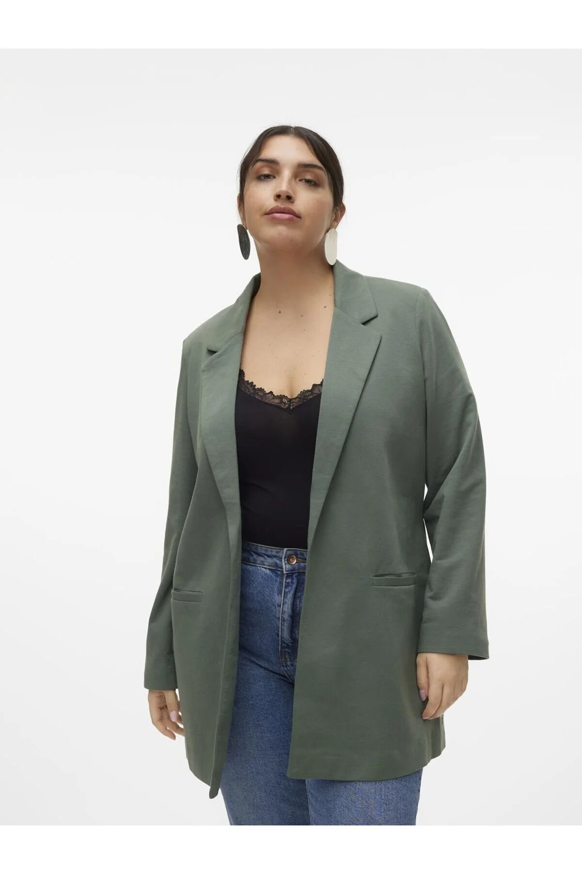 Bild von Veromoda Curve Blazer Locker Geschnitten Reverskragen Curve Blazer für Damen - 48