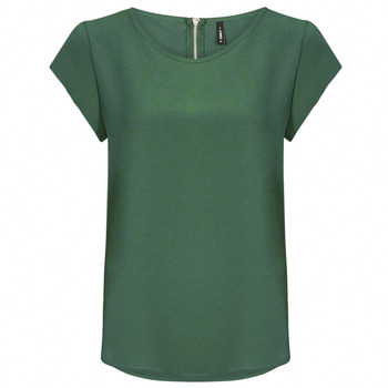 Bild von ONLY Damen Einfarbige Kurzarm Bluse | Basic Rundhals Ausschnitt | Blusen T-Shirt Blouse Oberteil ONLVIC, Farben:Grün-2, Größe:36