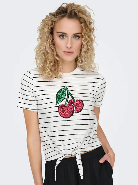 Bild von ONLY Kurzarmshirt »ONLKITA LIFE S/S FRUIT KNOT TOP BOX JRS«