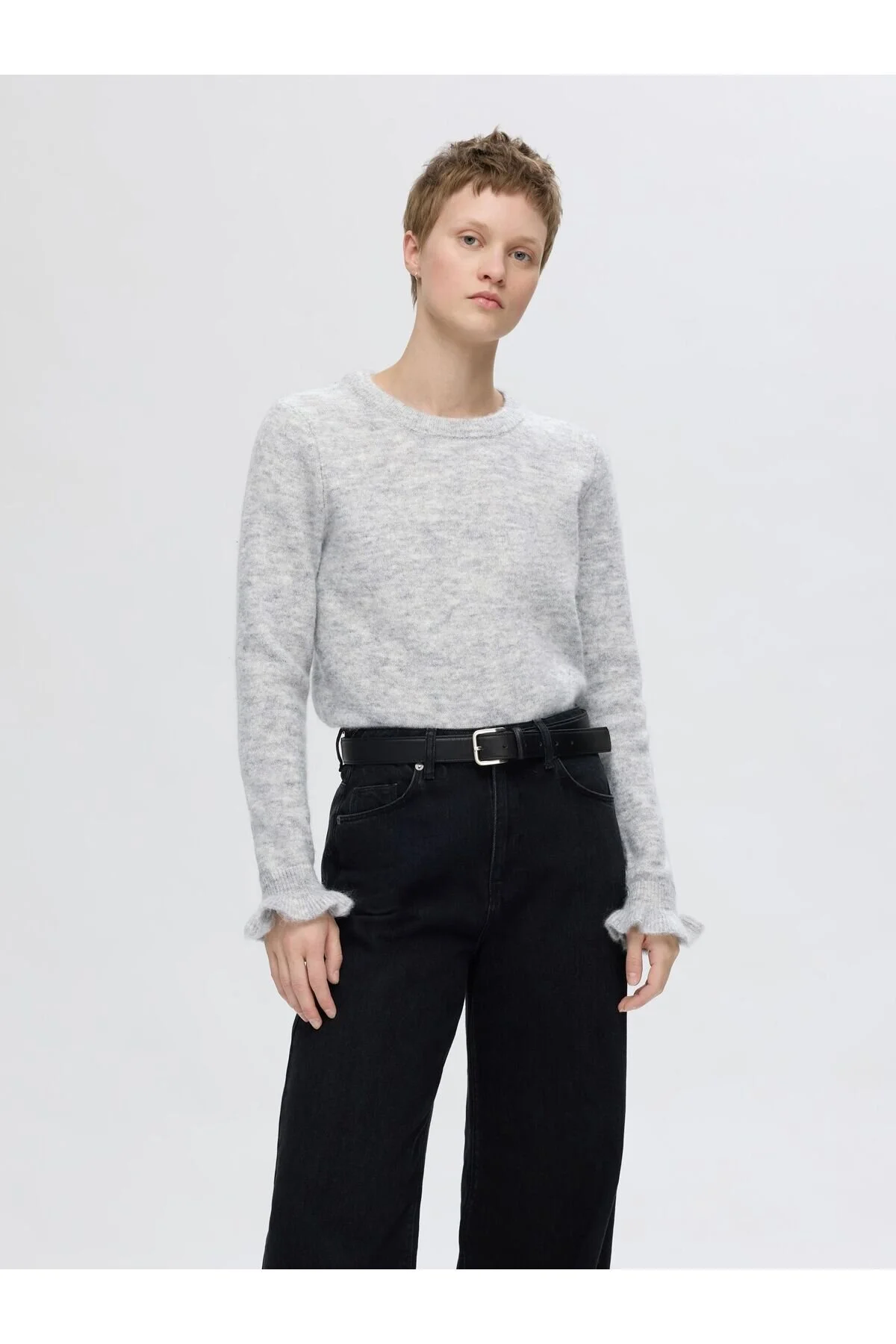 Bild von Selected Femme Strickpullover Rüschenärmel für Damen - L