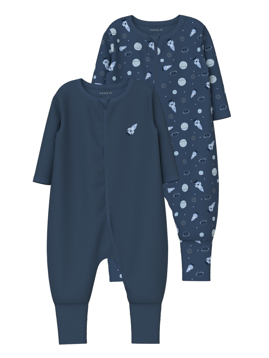 Bild von Name It Schlafanzug "NBMNIGHTSUIT 2P ZIP FF DARK SPACE NOOS", (Packung, 2 tlg.)