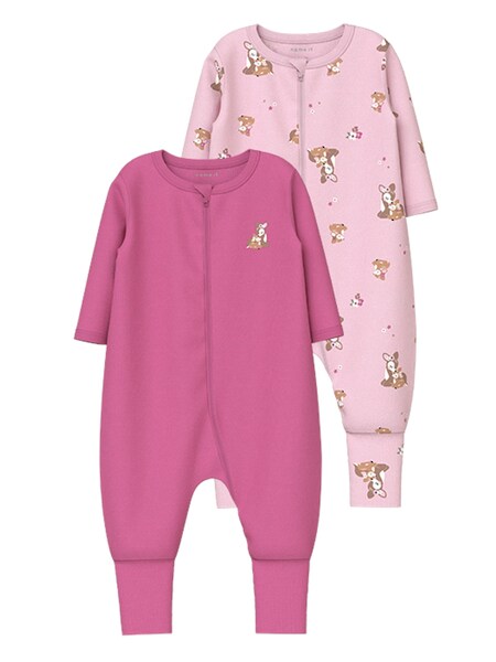 Bild von Name It Schlafanzug »NBFNIGHTSUIT 2P ZIP FF ROSE DEER NOOS«, (Packung, 2 tlg.)