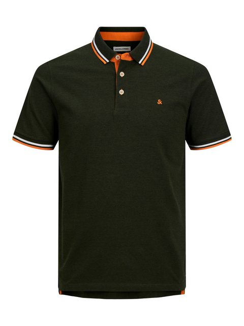 Bild von JACK & JONES Herren Fit Polo Shirt JJEPAULOS Uni Sommer Hemd Kurz Arm Pique Cotton Big Size, Farben:Grün, Größe:6XL