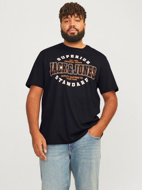 Bild von Jack & Jones PlusSize T-Shirt »JJELOGO TEE SS O-NECK 2 COL AW24 S PLS«, mit Frontprint