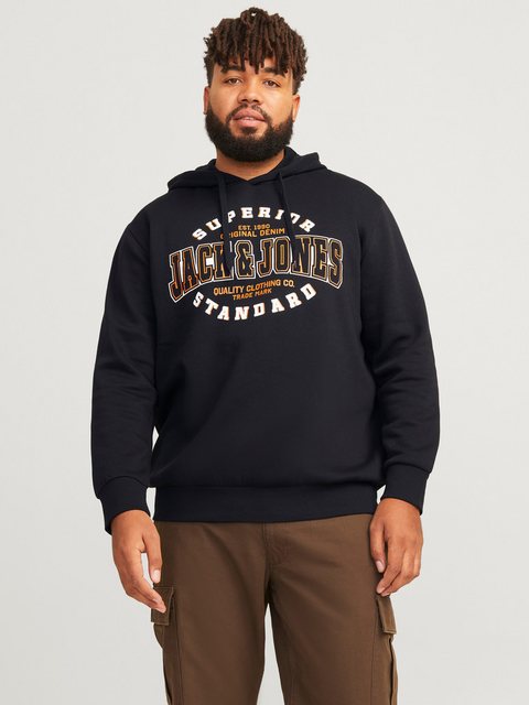Bild von Jack & Jones PlusSize Hoodie "JJELOGO SWEAT HOOD 2 COL 24/25 NOOS PLS", mit Logo Frontprint