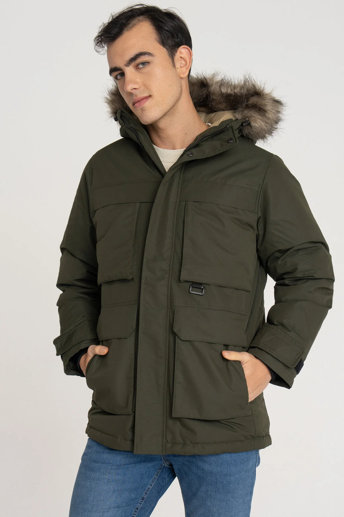 Bild von Jack & Jones Windabweisender Kunstfell-kapuzenparka – Star für Herren - L