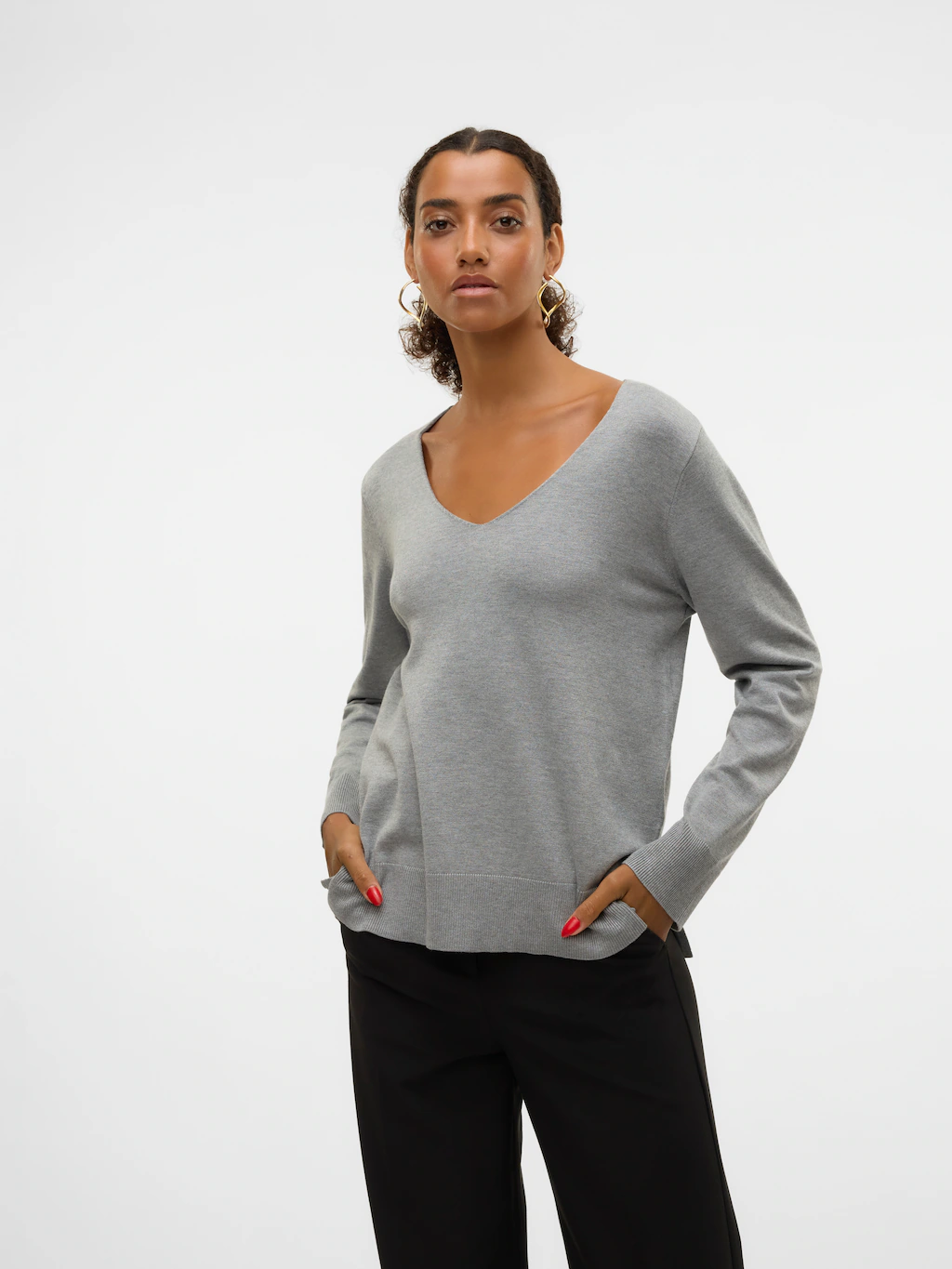 Bild von Vero Moda Strickpullover "VMSILJE LS V-NECK PULLOVER GA NOOS"