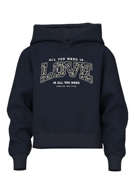 Bild von Name It Kapuzensweatshirt NKFVINKA LS NREG SHORT SWEAT WH BRU (1-tlg., Geschenkidee)