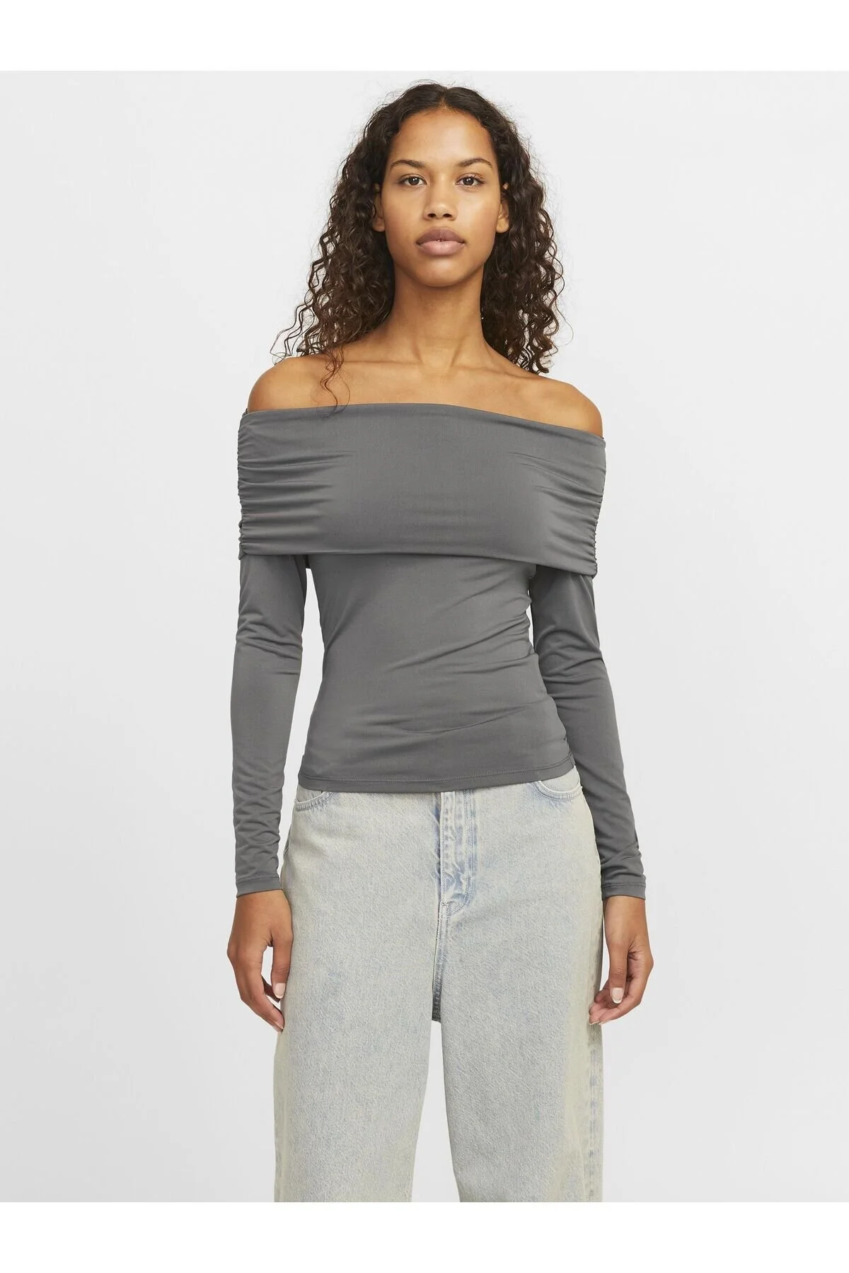 Bild von JJXX Bluse Grau Regular Fit für Damen - XL