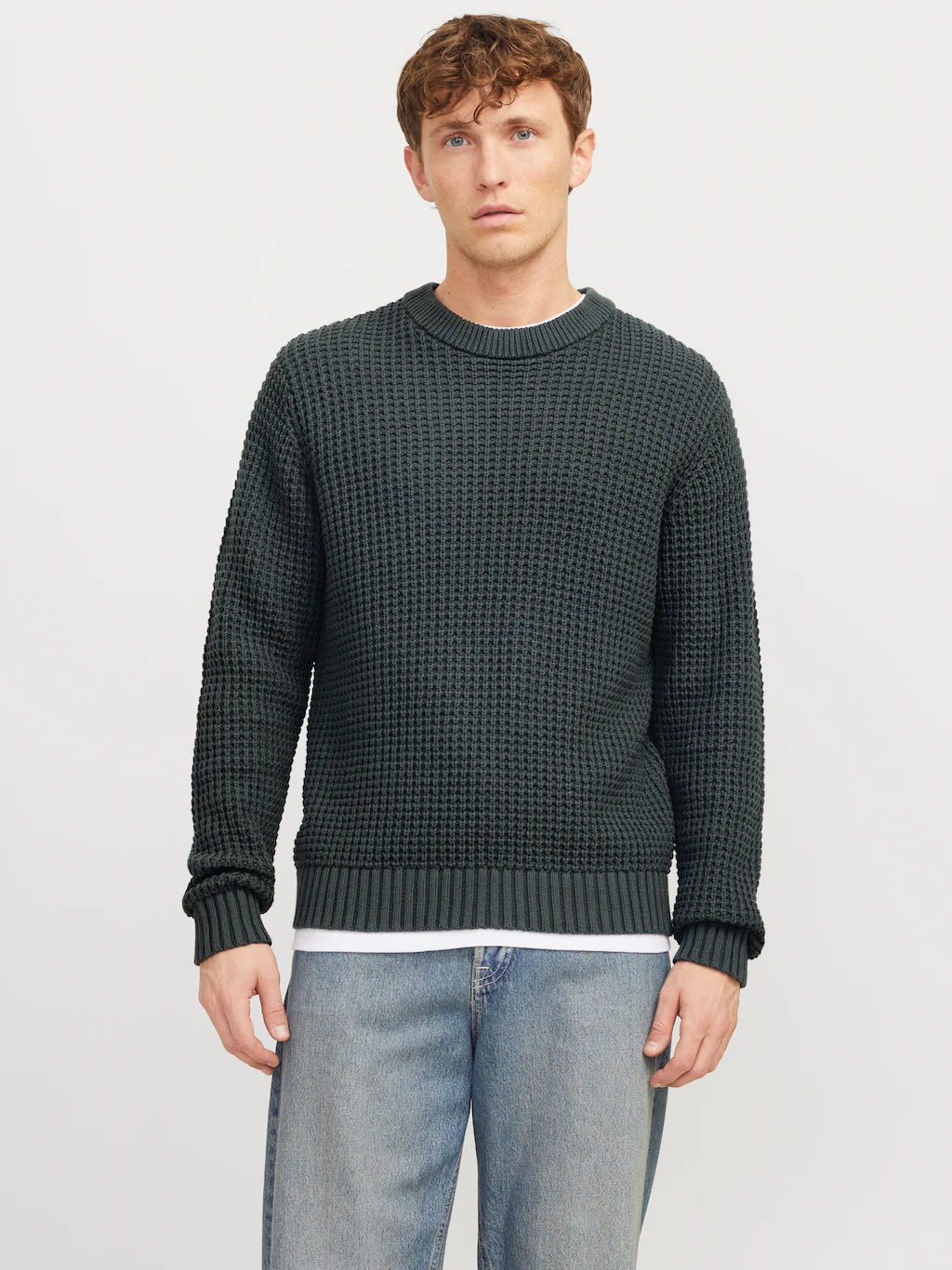 Bild von Jack & Jones Rundhalspullover "JCOZION KNIT CREW NECK BF", mit markanter Struktur