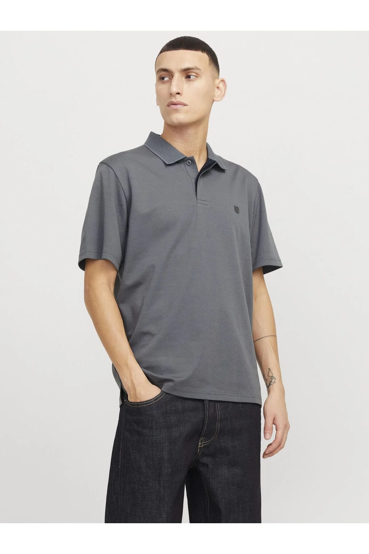 Bild von Jack & Jones Premium Poloshirt Einfarbig Hemdkragen Poloshirt für Herren - L