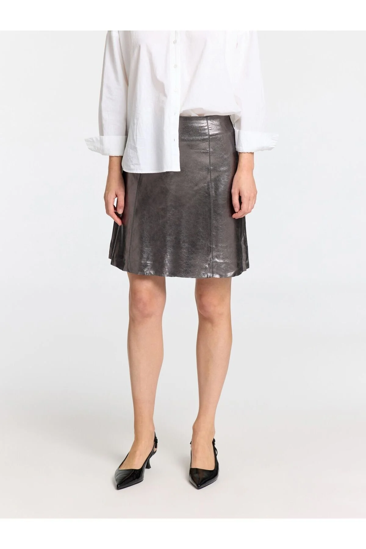 Bild von Selected Femme Lederminirock Metallic für Damen - 36