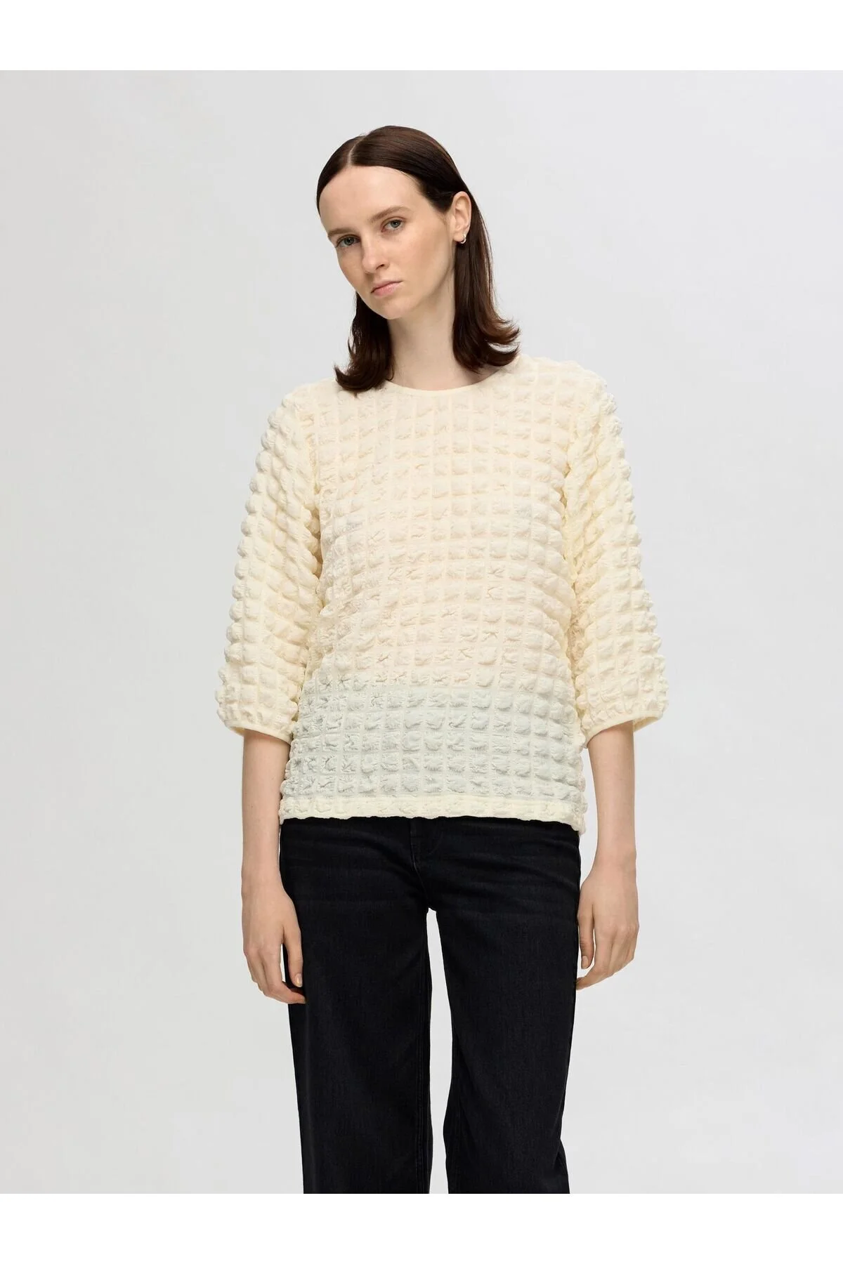 Bild von Selected Femme Oberteil Mit 3/4-ärmeln Texturiertes für Damen - 2XL