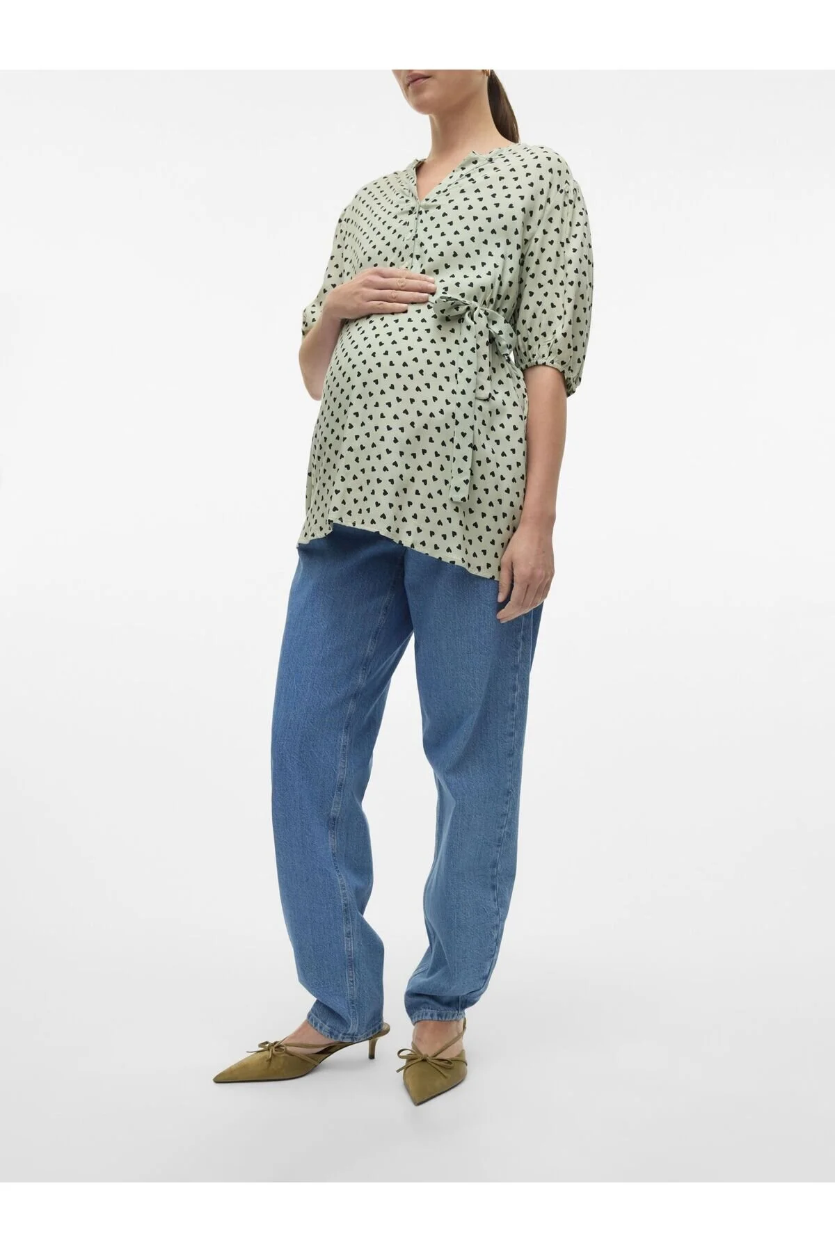Bild von Mama Licious Umstandsjeans Mit Loose Fit Hohe Taille Niedrige Taille Jeans für Damen - 31/34