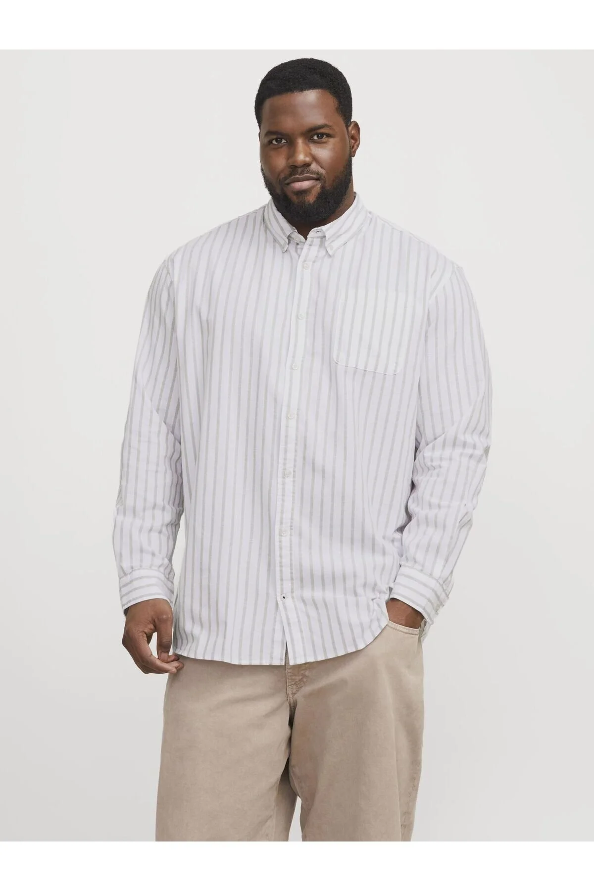 Bild von Jack & Jones PlusSize Langarmhemd »JJEOXFORD SHIRT L/S S21 NOOS PLS«, mit Brusttasche