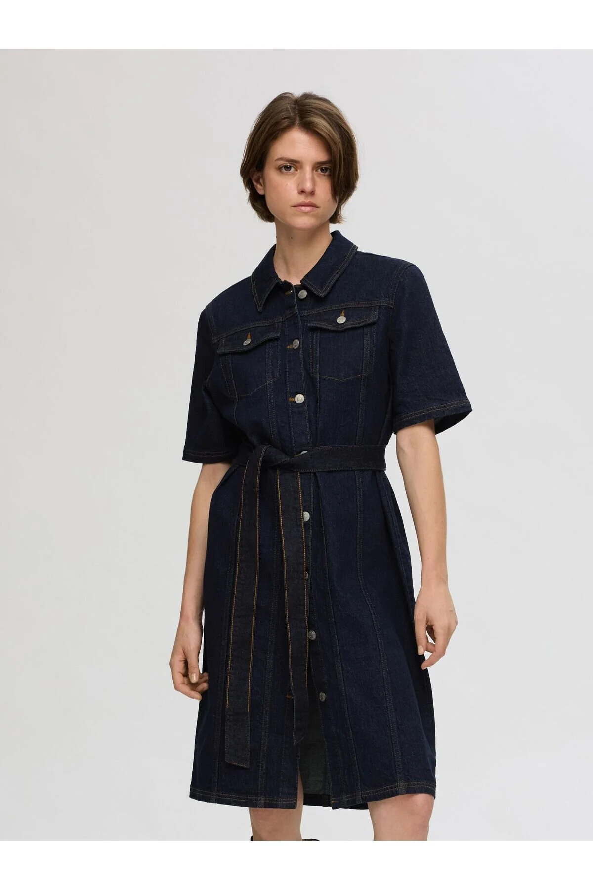 Bild von Selected Femme Jeanskleid Kurzärmeliges für Damen - 40