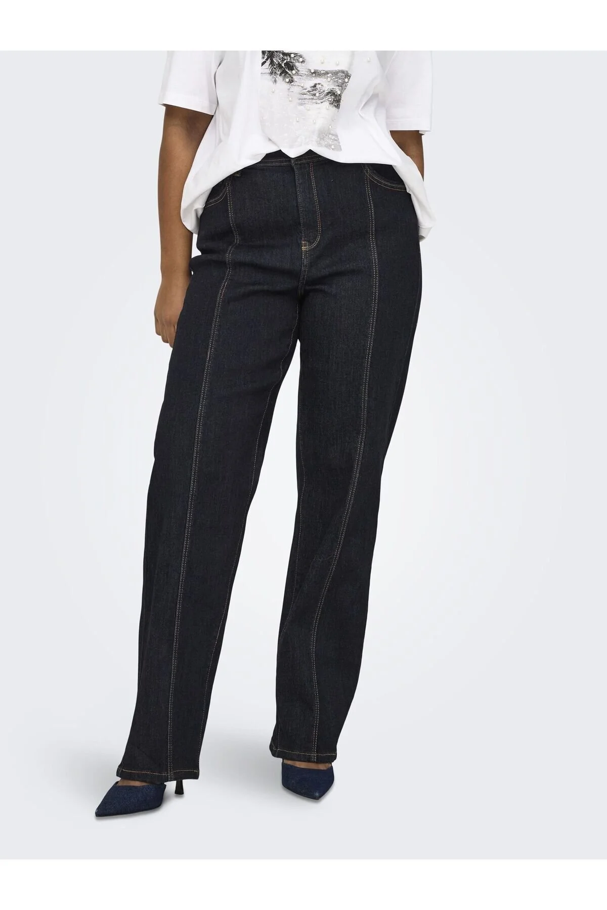 Bild von Only Carmakoma Straight-fit-jeans Caralicia Mittlere Taille Gerade Geschnittene Jeans für Damen - 54/30
