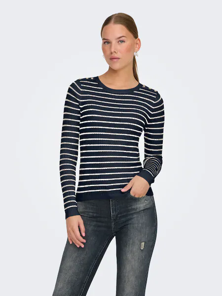 Bild von ONLY Strickpullover »ONLMILA LS STRIPE BUTTON O-NECK CC KNT«