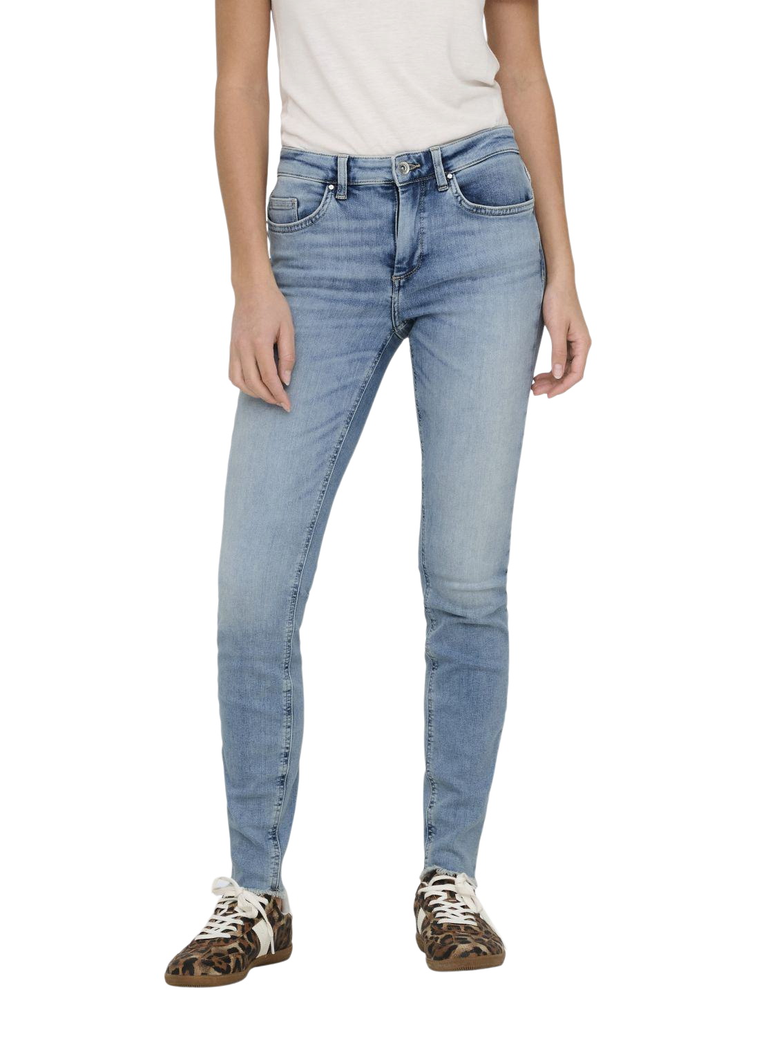 Bild von Only Damen Jeans ONLBLUSH MID SK ANK CRO349 - Skinny Fit - Blau - Light Medium Blue Denim
