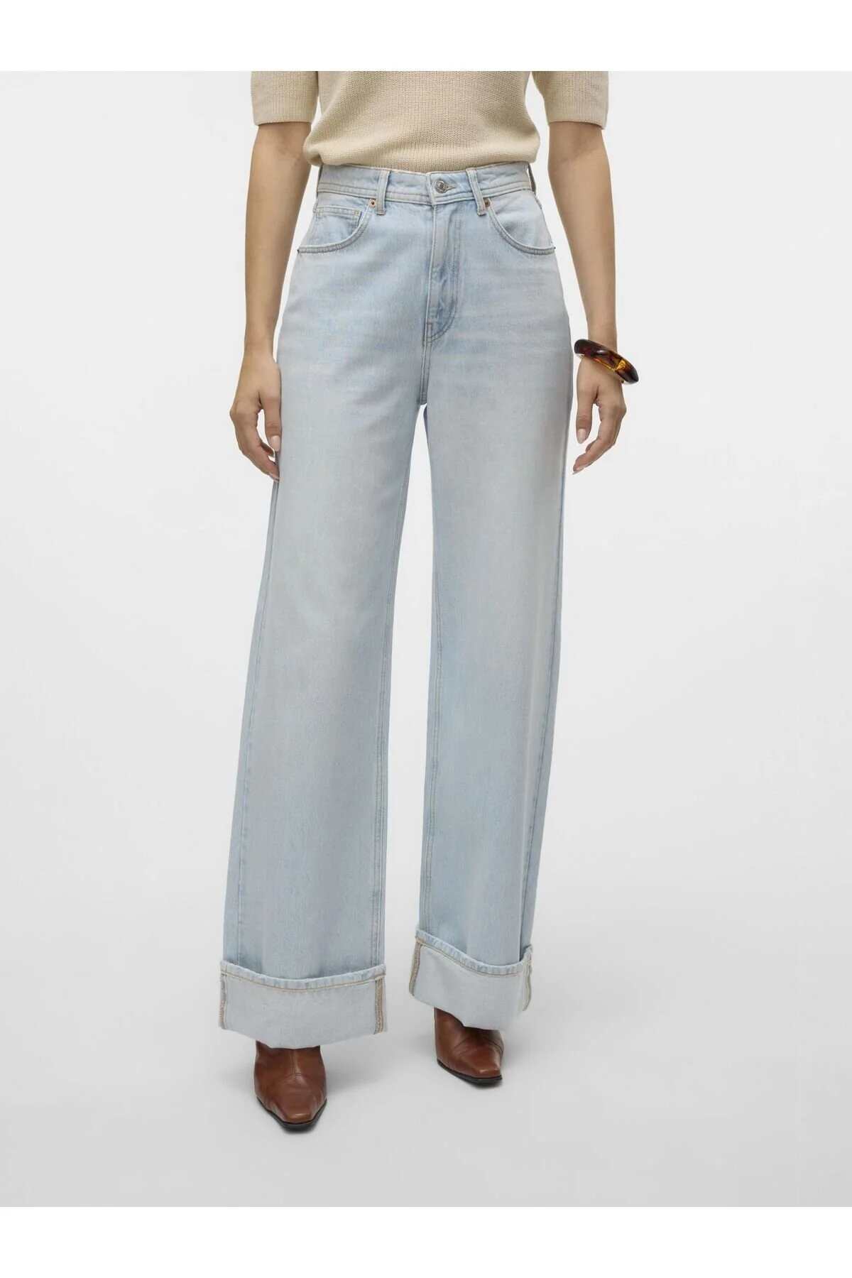 Bild von Vero Moda Weit Geschnitten Vmkathy Super High Rise Weiter Beinschnitt Jeans für Damen - 25/30