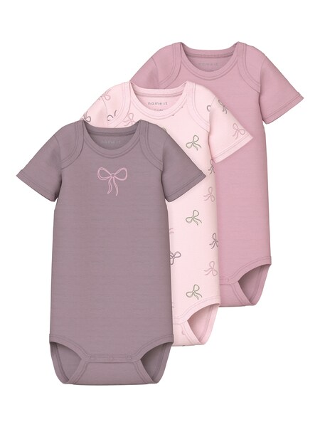 Bild von Name It Body NBFBODY 3P SS BARELY PINK BOW NOOS (Packung, 3-tlg)
