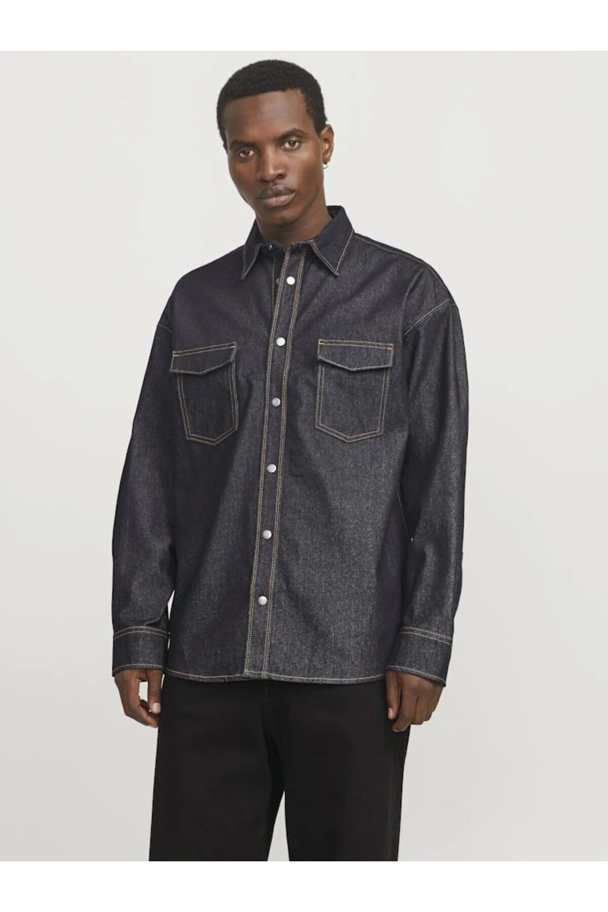 Bild von Jack & Jones Joraustin Marineblaues Jeanshemd – Ls Styd Aw24 Jeans, -darkdenim für Herren - S