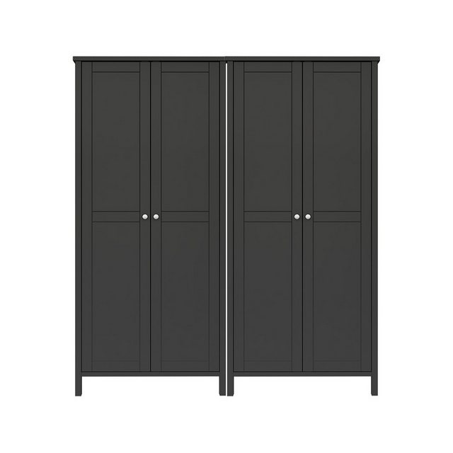 Bild von ebuy24 Kleiderschrank Tromsø Kleiderschrank 4 Türen kaffeefarben.
