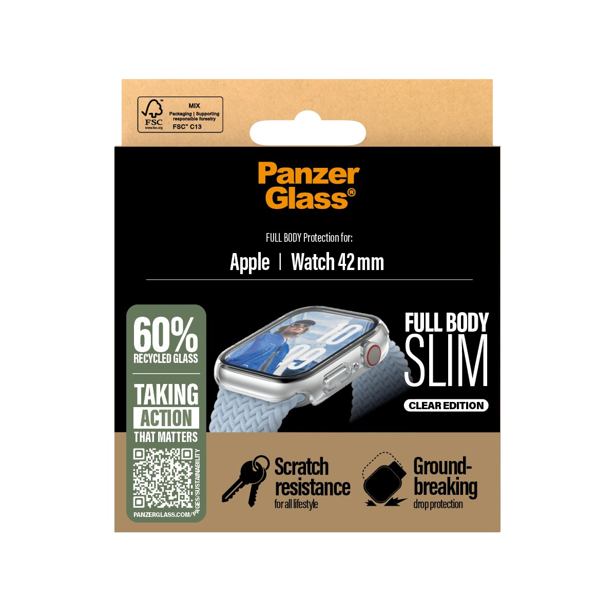 Bild von CARE by PanzerGlass Displayschutzglas »Slim Full Body Protection«, für Apple Watch 10 42mm, Schutzhülle, Schutzfolie, Bildschirmschutz, kratz- & stoßfest