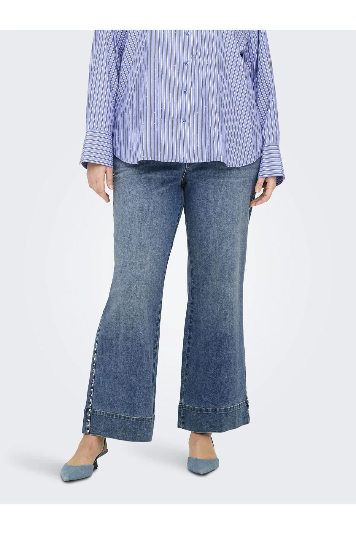 Bild von Only Carmakoma Jeans Mit Weitem Bein Carjuicy Hohe Taille Weiter Beinschnitt Jeans für Damen - 44/32