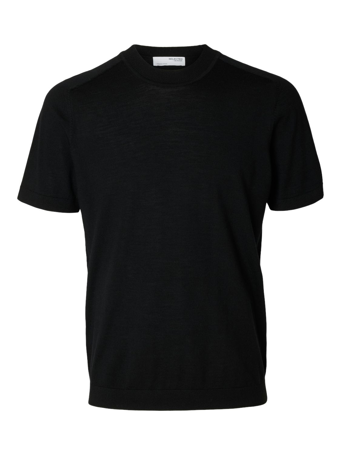 Bild von Selected Homme Herren Rundhals T-Shirt SLHTRAY SS KNIT MERINO CREW - Regular Fit