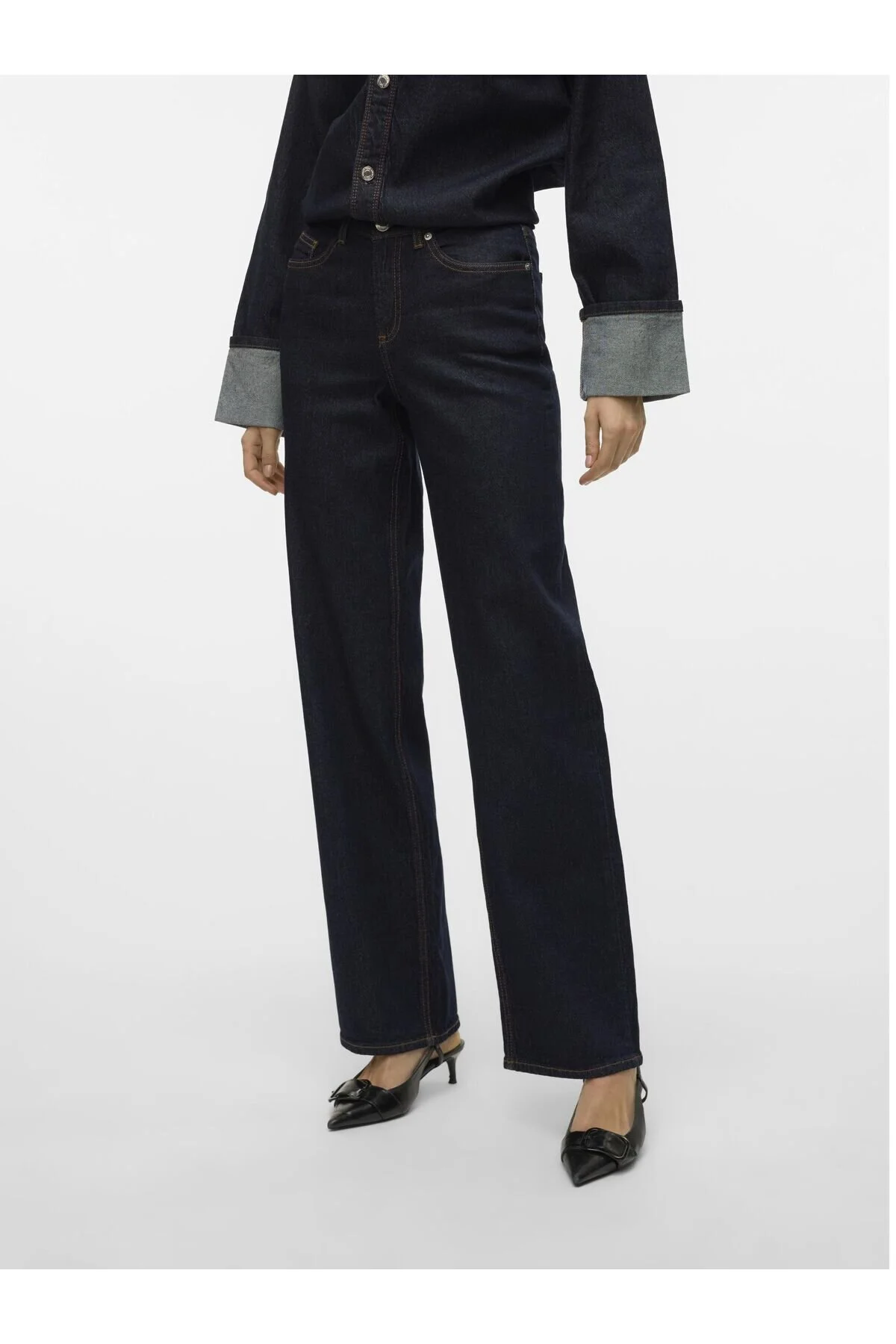 Bild von Vero Moda Weit Geschnittene Vmmelisa Mittlere Taille Weiter Beinschnitt Jeans für Damen - 26/30