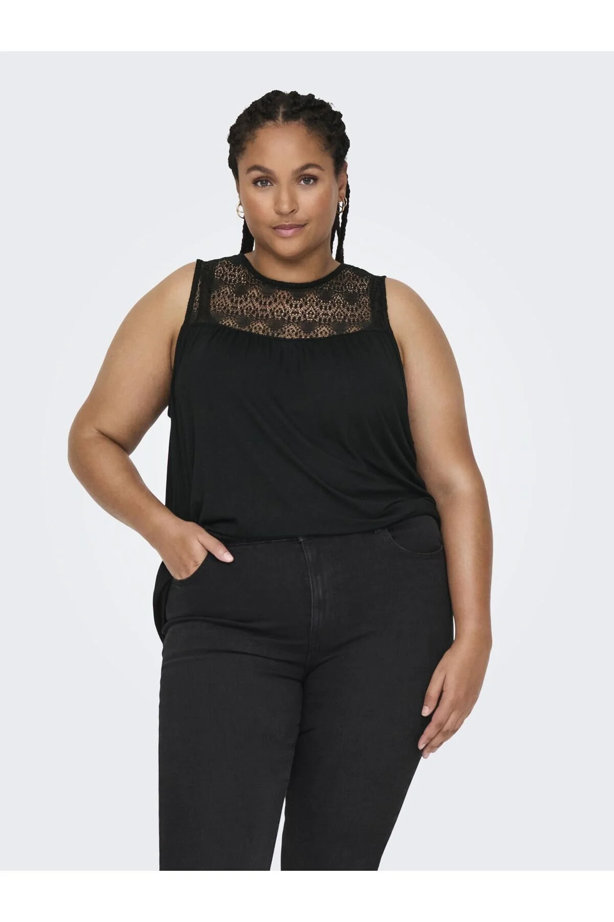 Bild von Only Carmakoma Bluse Schwarz Regular Fit für Damen - 50/52