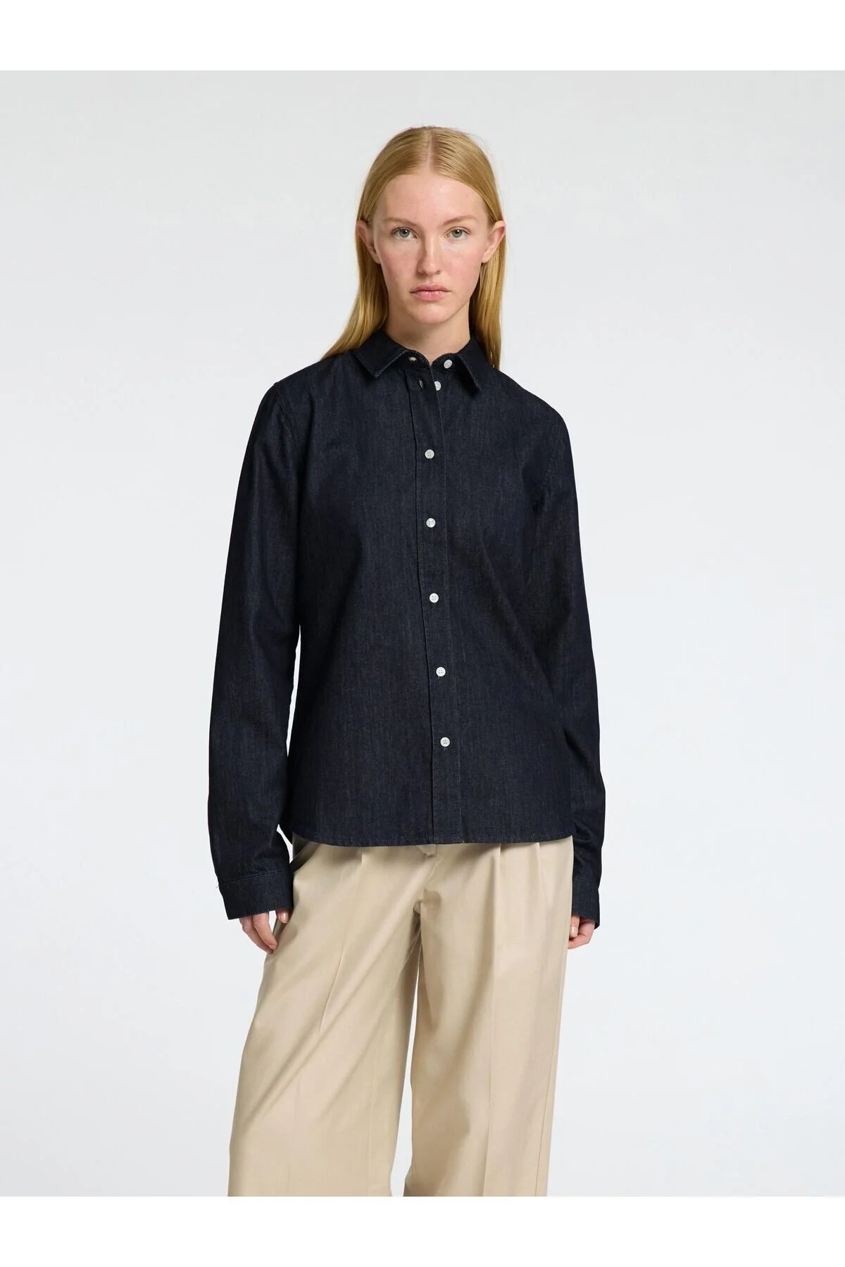 Bild von Selected Femme Jeanshemd Körperbetontes Langarm für Damen - 38