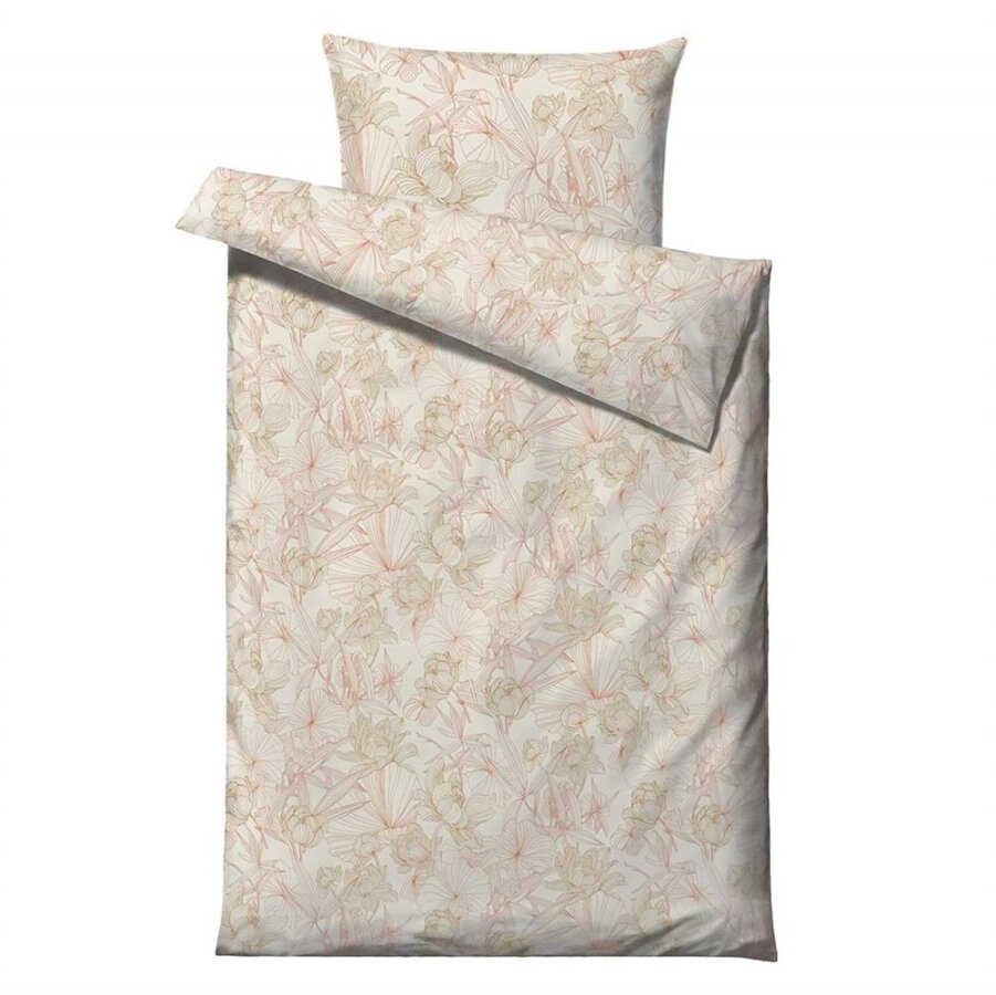 Bild von Södahl Bettwäsche Foliage, Bio-Baumwolle Satin, 2 teilig, 135x200cm, skandinavischer Blumenlook, Bio-Baumwolle Satin