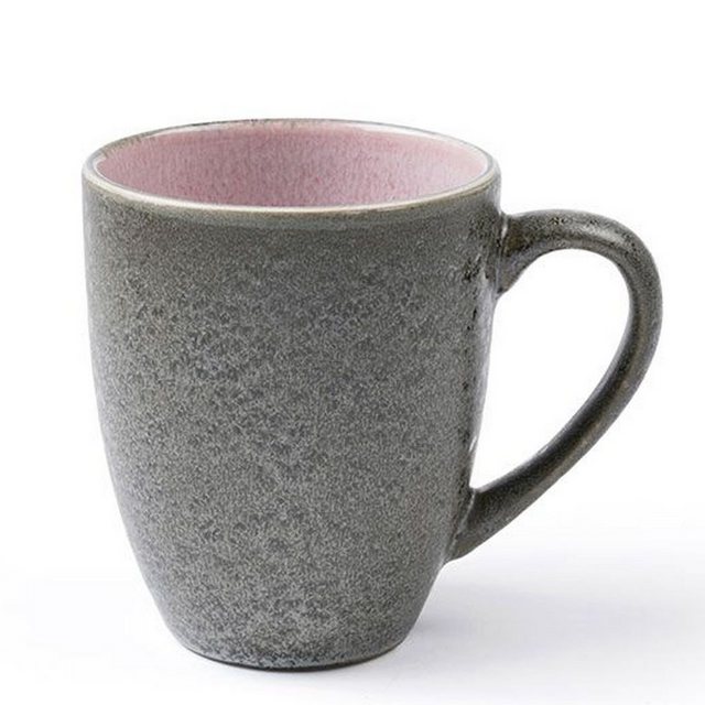 Bild von BITZ Kaffeetasse/Kaffeebecher, Tasse aus robustem Steinzeug, 30 cl, grau außen/hellrot innen