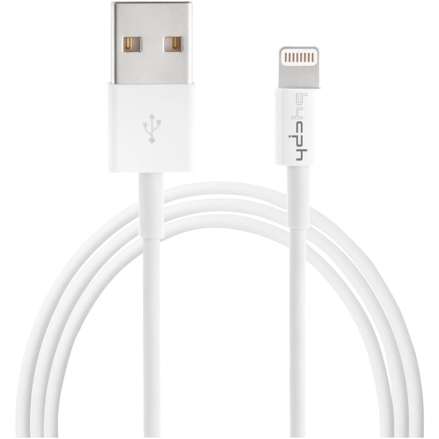 Bild von USB 2.0 Ladekabel mit Lightning Connector Anschluss Weiß 2 m