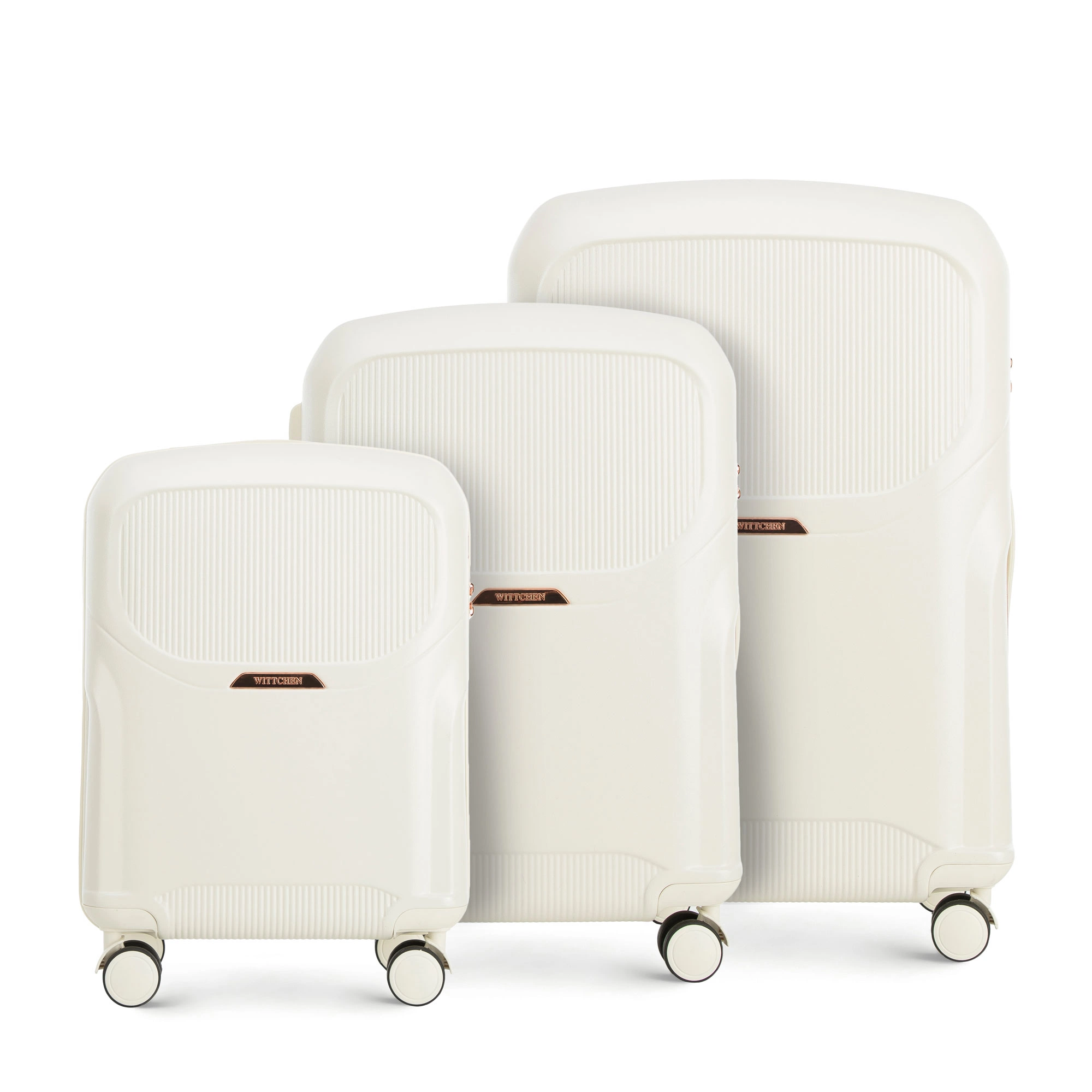 Bild von Wittchen Creme Kofferset Aus Polycarbonat Mit Roségoldenem Reißverschluss Creme Lady 2 Polycarbonat