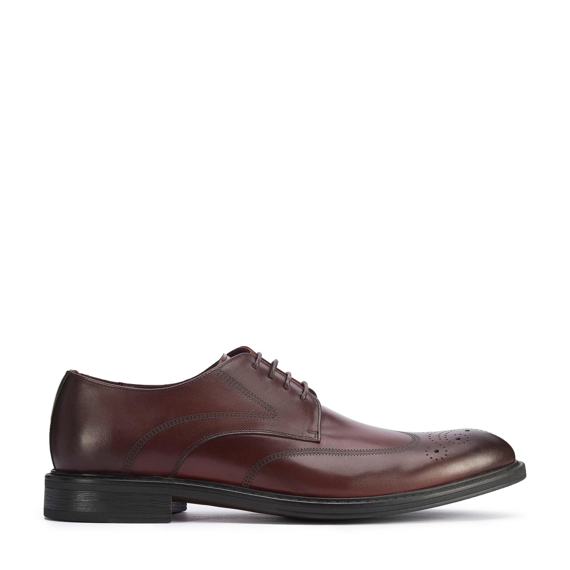 Bild von Wittchen Dunkelrote Derby-Schuhe Aus Leder Mit Naht Dunkelrot Obuwie Naturleder