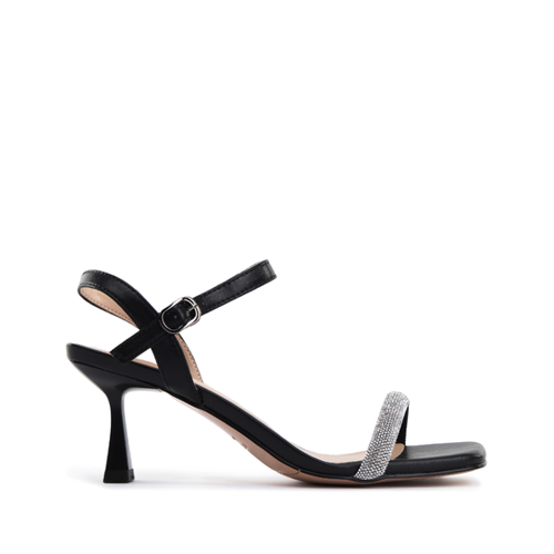Bild von Stylische Wittchen Glitzernde Riemchensandalen für Damen in Schwarz-Silber